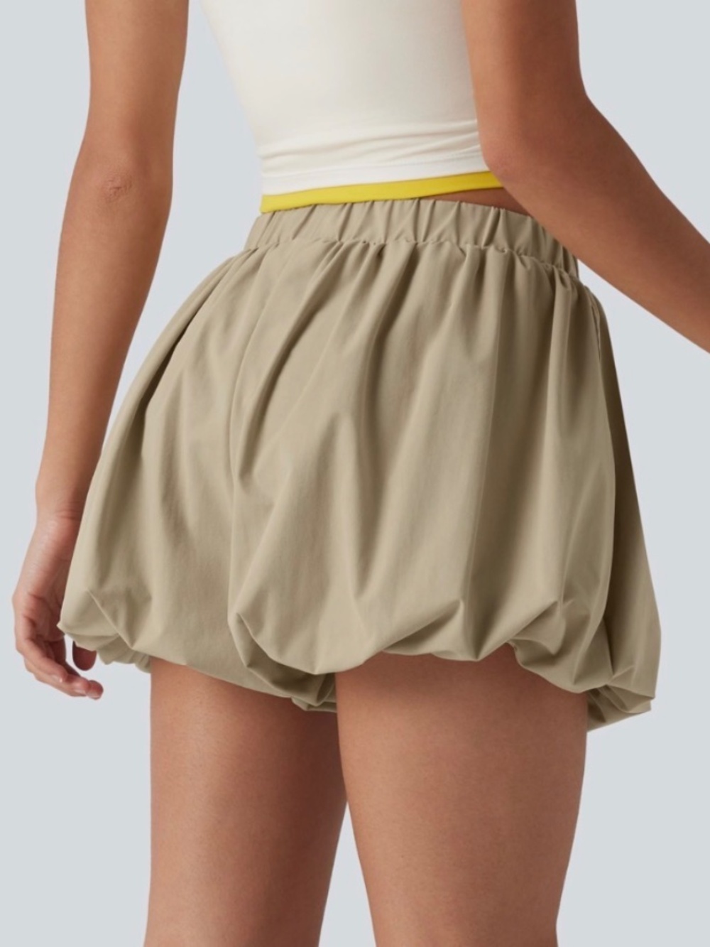 NWT Halara Mid Rise Stretchy Poplin Casual Bubble Shorts with Pockets Size large - Picture 5 of 5